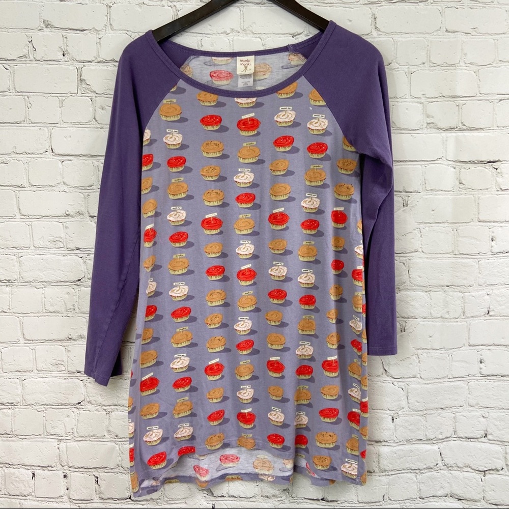 Munki Munki cupcake sleep shirt purple nightshirt